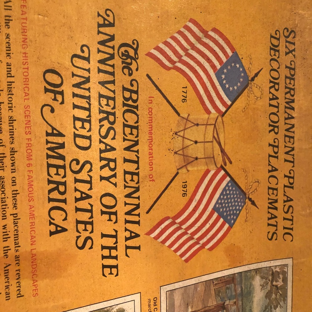 Antique Bicentennial Plastic Placemats w box